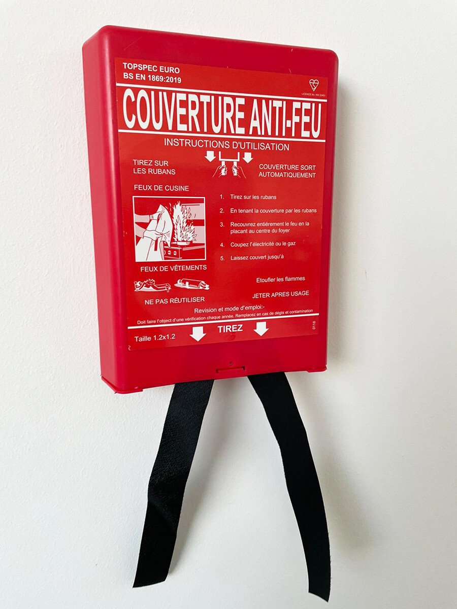 Lot De 4 Couvertures Anti-Feu Fibre De Verre 1m X 1m - DIN EN 1869:2019 Cuisine, BBQ, Voiture, Camping