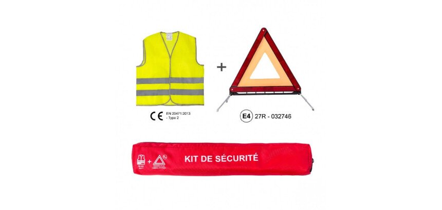 Kit Sécurité - Gilet Haute Visibilité + Triangle - Polyester