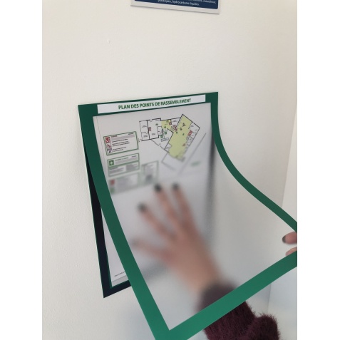 Porte-doc magnétique - Affichage points rassemblement - A4