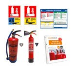Kit sécurité incendie – 2 Extincteurs (CO2 +  eau) + signalétique