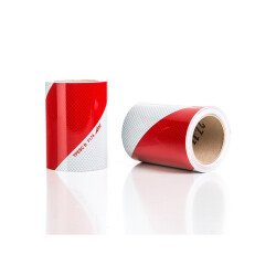 Bandes signalisation - Chrevons rouge/blanc - 140 mm x 9 m  - 45 -
