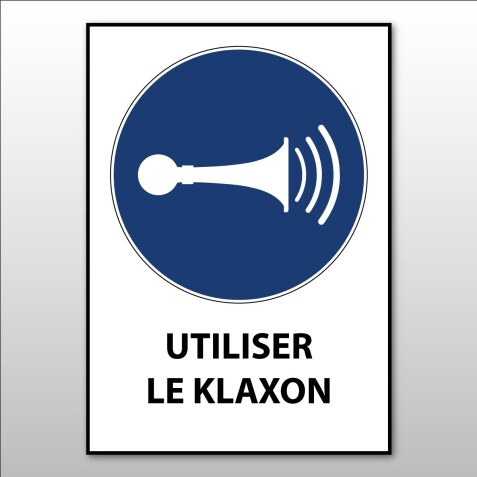 Panneau EPI - Obligation d'utiliser le Klaxon - M029 - ISO 7010