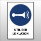 Panneau EPI - Obligation d'utiliser le Klaxon - M029 - ISO 7010