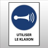 Panneau EPI - Obligation d'utiliser le Klaxon - M029 - ISO 7010