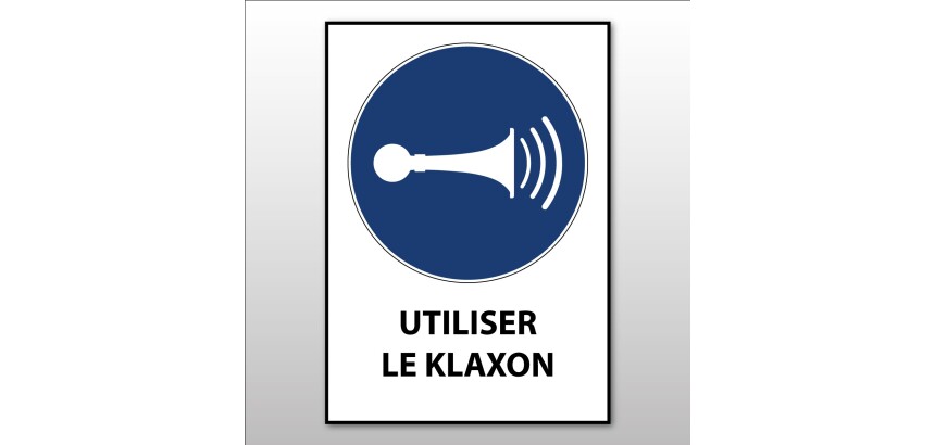 Panneau EPI - Obligation d'utiliser le Klaxon - M029 - ISO 7010  - PVC dos adhésif - A3