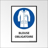 Panneau EPI – Port de la blouse obligatoire – Norme ISO 7001
