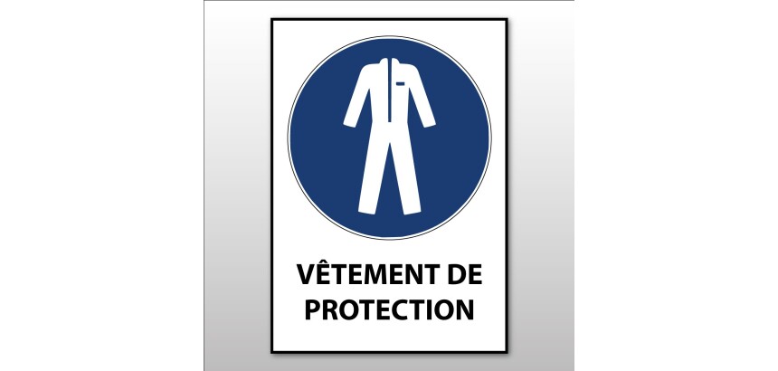 Panneau EPI - Vêtements de protection obligatoires - M010 - ISO 7010  - Vinyle Souple Autocollant - A5