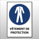 Panneau - Vêtements de protection obligatoires - M010 - ISO 7010  - Vinyle Souple Autocollant - A5