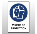 Panneau EPI - Visière de protection obligatoire - M013 - ISO 7001  - Vinyle Souple Autocollant - A5