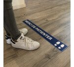 Adhésif de marquage au sol - "Merci de Patienter" - 700x100mm  - Bleu