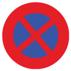 Panneau - Interdit de s'arrêter - 200 mm  - PVC