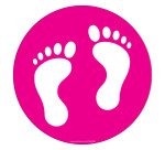Adhésif marquage sol - Pictogramme Pieds - Divers coloris - Ø300mm