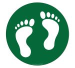 Adhésif marquage sol - Pictogramme Pieds - Divers coloris - Ø300mm  - Bleu clair