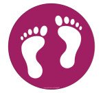 Adhésif marquage sol - Pictogramme Pieds - Divers coloris - Ø300mm