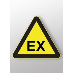 Panneau danger - Explosif - 250 mm - W016  - Vinyle Souple Autocollant