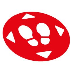 Autocollant sol - Distances sociales 47 cm - PVC adhésif  - Rouge