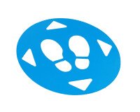 Autocollant sol - Distances sociales 47 cm - PVC adhésif  - Bleu