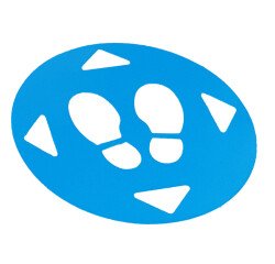 Autocollant sol - Distances sociales 47 cm - PVC adhésif  - Bleu