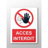 Panneau - Accès interdit - 300x250 mm  - Vinyle souple autocollant