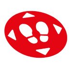 Autocollant sol - Distances sociales 47 cm - PVC adhésif  - Bleu