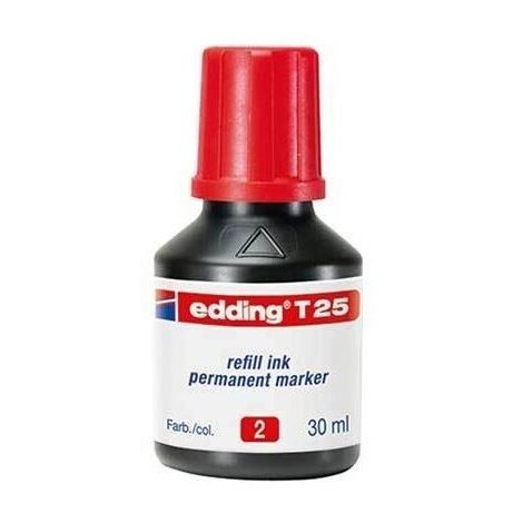 Marqueur Permanent - Recharge en Encre Pigmentée T 25 pour Modèles EDDING - 30 mL  - Rouge