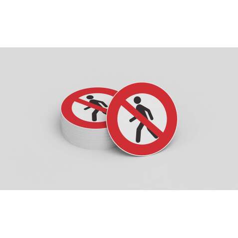 Panneau rond ISO EN 7010 - Interdit aux piétons - P004