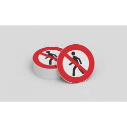 Panneau rond - Interdit Piétons - P004 - Diamètre 200 mm  - Vinyle Souple Autocollant
