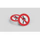 Panneau rond - Interdit Piétons - P004 - Diamètre 200 mm  - Vinyle Souple Autocollant