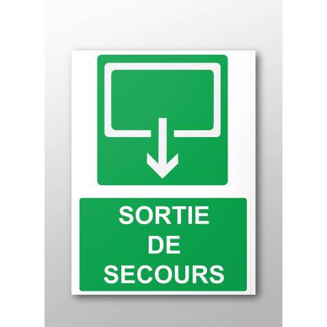 Panneau évacuation - Sortie de Secours - 300x250 mm