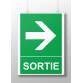 Panneau Sécurité Sortie flèche droite - 300 x 250 mm