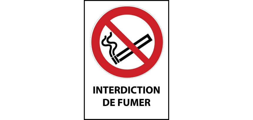 Panneau Interdiction de fumer - Universel - P002 - ISO 7010  - Vinyle Souple Autocollant - A5