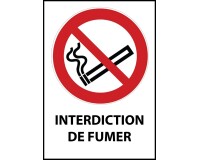 Panneau Interdiction de fumer - Universel - P002 - ISO 7010  - PVC dos adhésif - A3