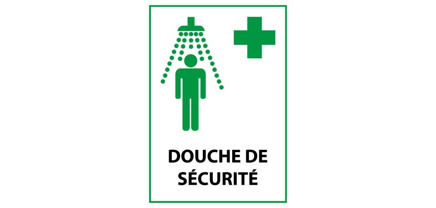 Panneau premiers secours - Douche de sécurité - E012 - ISO 7010
  - Vinyle Souple Autocollant - A5