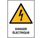 Panneau danger électrique - W012 – Conforme norme ISO EN 7010  - Vinyle Souple Autocollant - A5