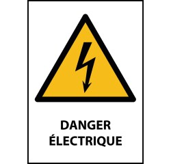 Panneau danger électrique - W012 – Conforme norme ISO EN 7010  - Vinyle Souple Autocollant - A5