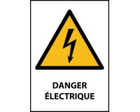 Panneau danger électrique - W012 – Conforme norme ISO EN 7010  - PVC dos adhésif - A3