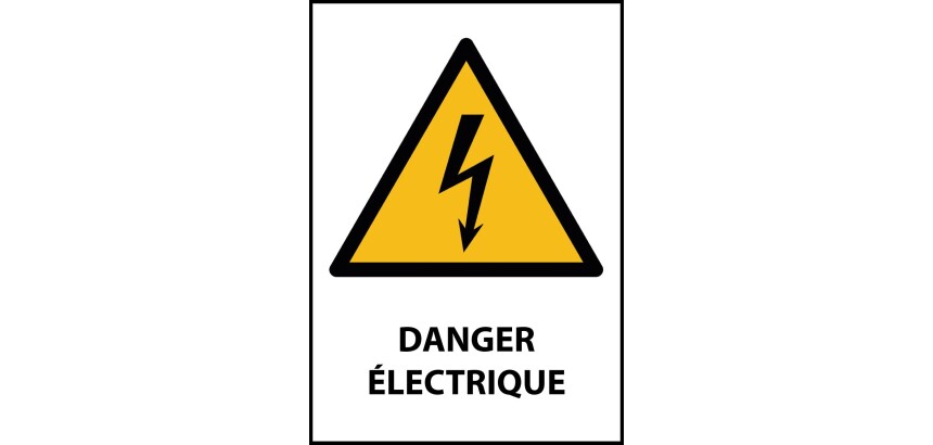 Panneau danger électrique - W012 – Conforme norme ISO EN 7010  - PVC dos adhésif - A3