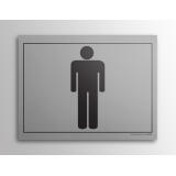 Plaque signalétique - Toilettes Hommes - 10x14 cm - Gravoply  - Bleu