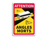 Autocollants poids lourds - Danger Angles Morts - Lot de 3 ex