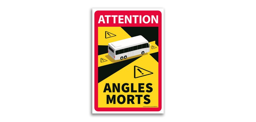 Autocollants poids lourds - Danger Angles Morts - Lot de 3 ex