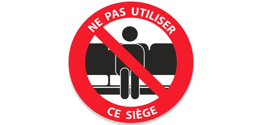 Signalétique - "Ne pas utiliser ce siège" - Vinyle autocollant  - 100 mm