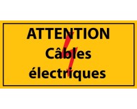 Adhésif - Attention câbles électriques - Vinyle - ISO 7010  - 297 x 148 mm