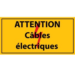 Adhésif - Attention câbles électriques - Vinyle - ISO 7010