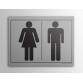 Plaque d'information - Pictogramme homme/femme pour WC ou vestiaires - 10x14 cm - Gravoply  - Inox