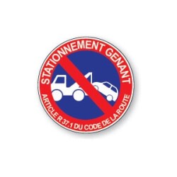 Panneau autocollant - Stationnement gênant - B6a1 - ISO 7010