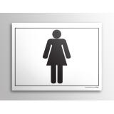 Plaque gravée - Toilettes picto Femme - 10x14 cm - Gravoply  - Bleu