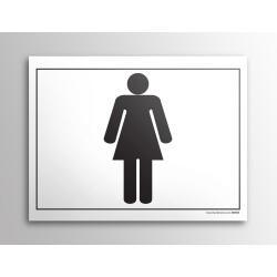 Plaque gravée - Toilettes picto Femme - 10x14 cm - Gravoply  - Bleu