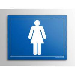 Plaque gravée - Toilettes picto Femme - 10x14cm