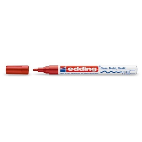 Marqueur pour Surfaces lisses - Pointe Ogive 1-2 mm - Multi-surface  - Rouge