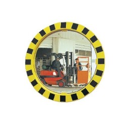 Miroir de sécurité - Rond jaune/noir Diam 600 mm - Polymir